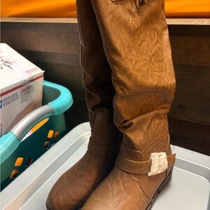 Light Brown Knee-High Boots